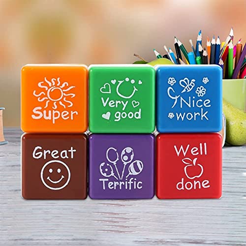 AmigozZ Motivation Kids Stamp Set Sticker School Scrapbooking Stamp DIY Teachers Self Inking Praise Reward Stamps(Ink pad not Included) - Set of 6 pcs Multi - Image 4