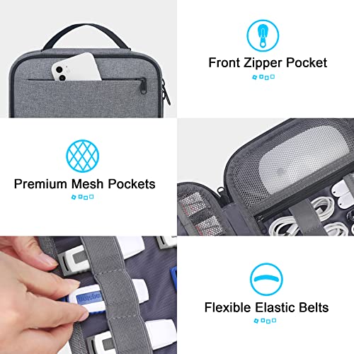 Lacdo USB Flash Drive Case Thumb Drive Holder Case Organizer Portable Electronic Accessories Storage Bag for SanDisk/SamData/Samsung USB Flash Drives Jump Drive Memory Stick, SD Card, Cables, Gray - Image 4