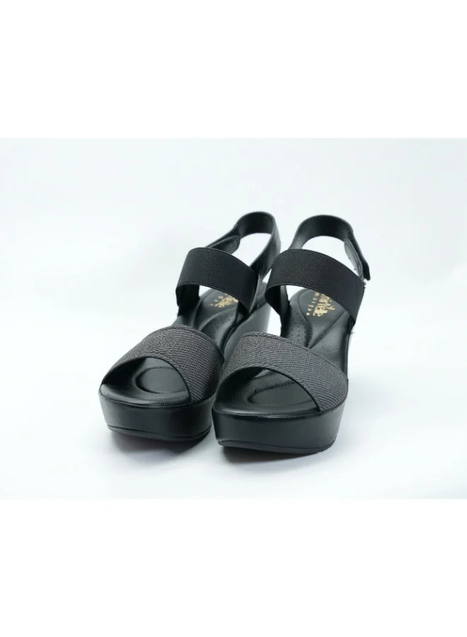 Michelle Morgan  092-3121 Michelle Morgan Women's Ankle Strap Wedge Heel Sandals 514RJ339 Black  | Best Price UAE