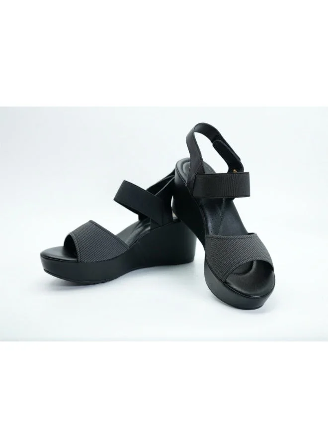 Michelle Morgan  092-3121 Michelle Morgan Women's Ankle Strap Wedge Heel Sandals 514RJ339 Black  | Best Price UAE