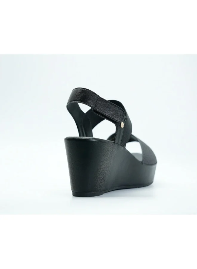 Michelle Morgan  092-3121 Michelle Morgan Women's Ankle Strap Wedge Heel Sandals 514RJ339 Black  | Best Price UAE