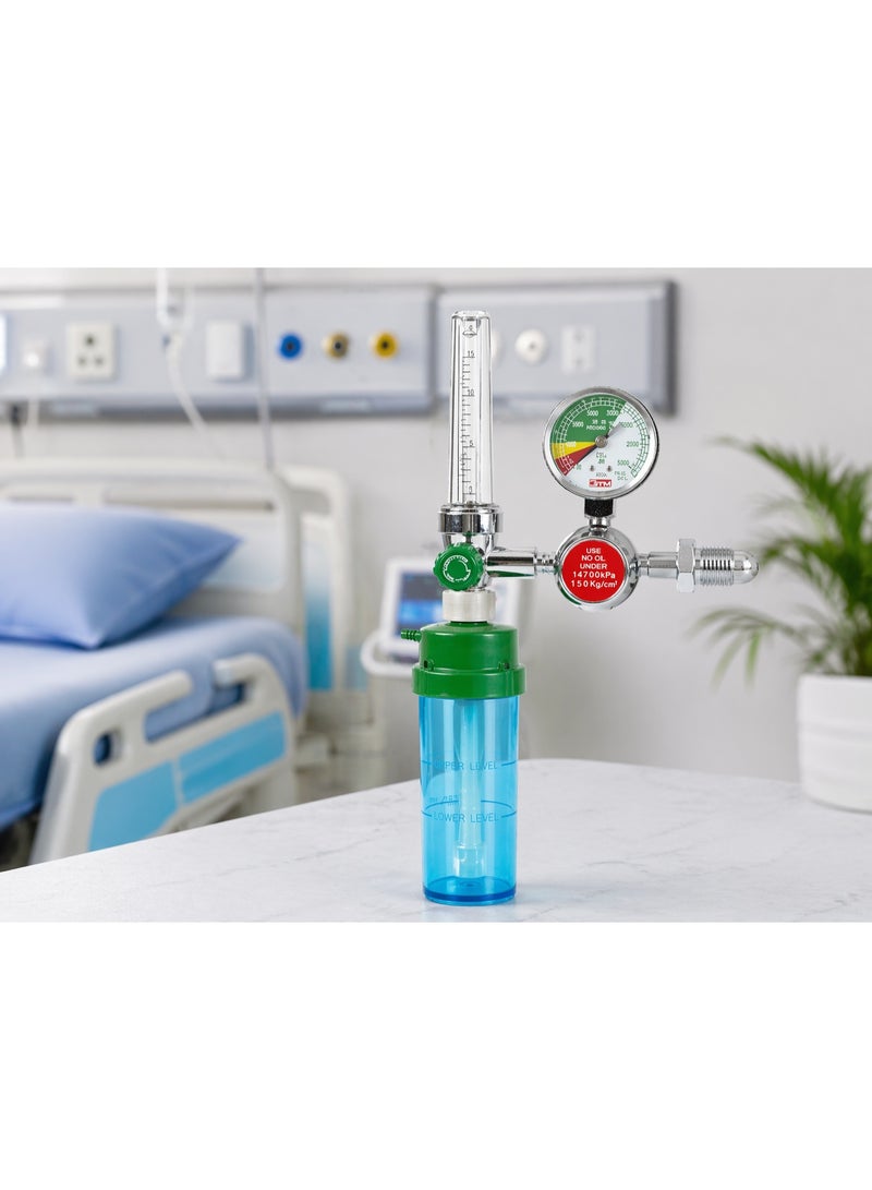ثري تي ام  3TM منظم أكسجين طبي مع مقياس ضغط وفلوميتر وزجاجة ترطيب - Medical Oxygen Regulator موديل YR-86 - Image 2