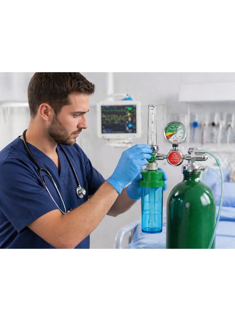 ثري تي ام  3TM منظم أكسجين طبي مع مقياس ضغط وفلوميتر وزجاجة ترطيب - Medical Oxygen Regulator موديل YR-86 - Image 4