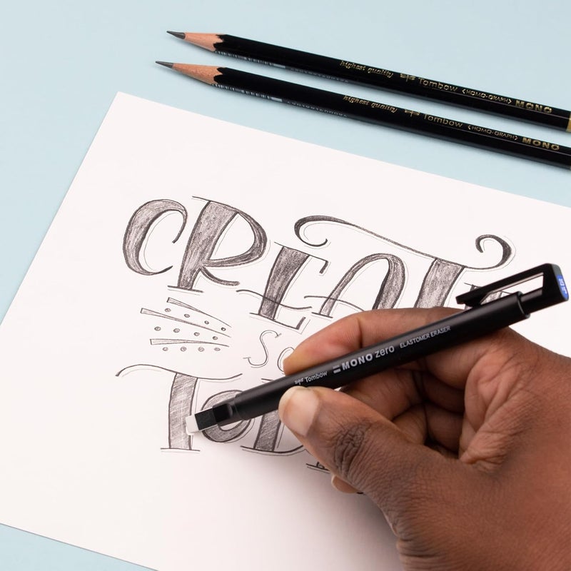Tombow طقم قيمة ممحاة تومبو 57317 مونو زيرو مستطيل 25 مم بقلم ممحاة بدقة مع إعادة تعبئة - Image 3