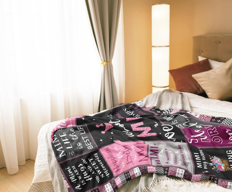 Hibolen Hibolen Mimi Gifts  Gifts for Mimi/Grandma  Grandma Gifts  Best Mimi Ever Gifts from Grandkids  Mimi Blanket 60  x 50   Mimi Gifts for Grandma  Mimi Birthday Gifts  Grandmother/Nana/Gigi/Granny Gifts  - Image 4