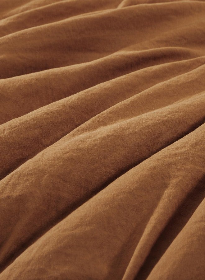 WRENSONGE Terracotta Full Size Comforter, 7 Pieces Soft Full Size Comforter Sets- Full Comforter Fitted Sheet, Flat Sheet, 2 Pillow Shams, 2 Pillowcases, Warm Bedding Sets Full All Season - Image 5