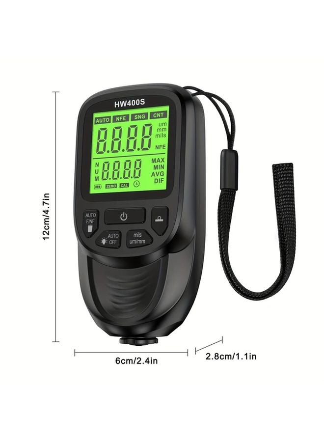 Black HW400S Automatic Car Paint Film Thickness Gauge Tester 0 2000um Fe NFe Coating - Image 3