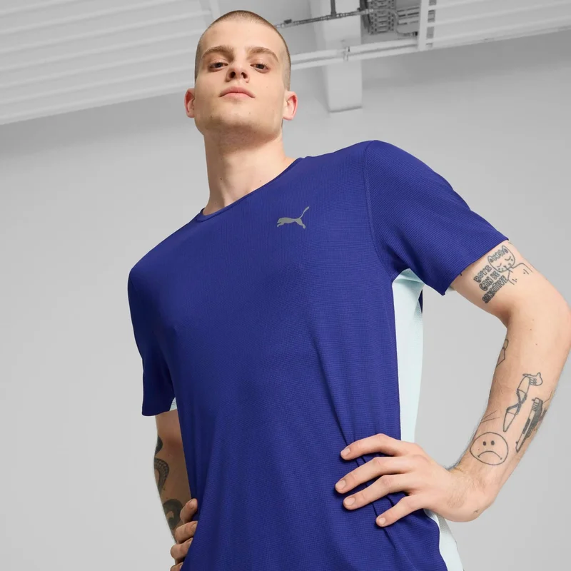 بوما Men's Purple Run Favorite Velocity Tee Purple Men's T-Shirt