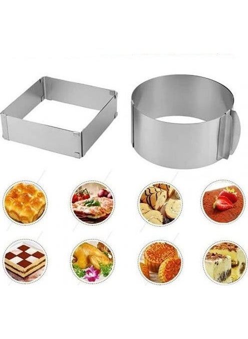 Nar Kalıp Narkalıp Round Square Adjustable Cake Pan Set of 2  - Image 3