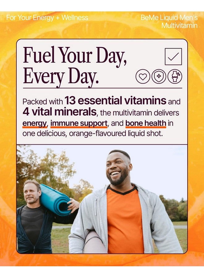 BeMe Liquid Multivitamin for Men - Clinically Tested Mens Multivitamin, 2X Faster Absorption & High Bioavailability - A, B-Complex, C, D, E, K, Calcium, Zinc, Magnesium - Non-GMO, Soy, Dairy Free - Image 3