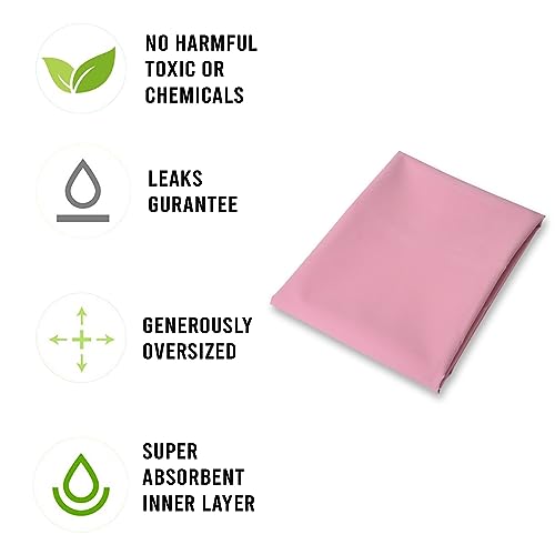 Aqbah Ultra Soft Rubber Sheet for Bed Adult, Toddler, Mattress Protector, Non Absorbent Reusable Crib Mattress Protection Non-Allergic (Pink 39X36 inches) - Image 4