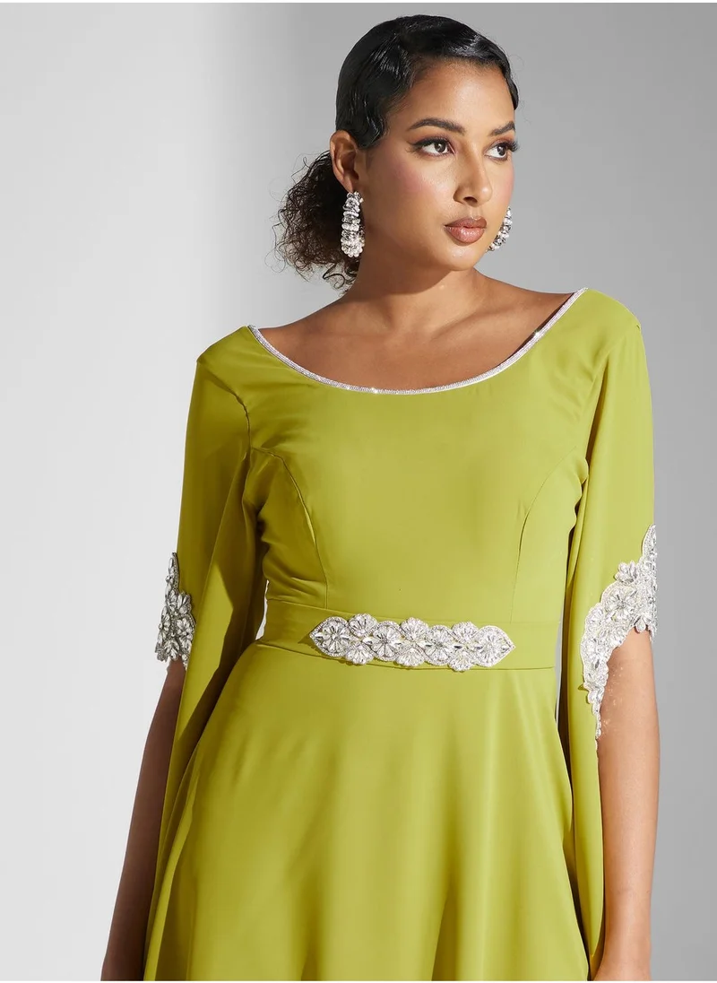 Yaser albik Embellished Tiered Dress