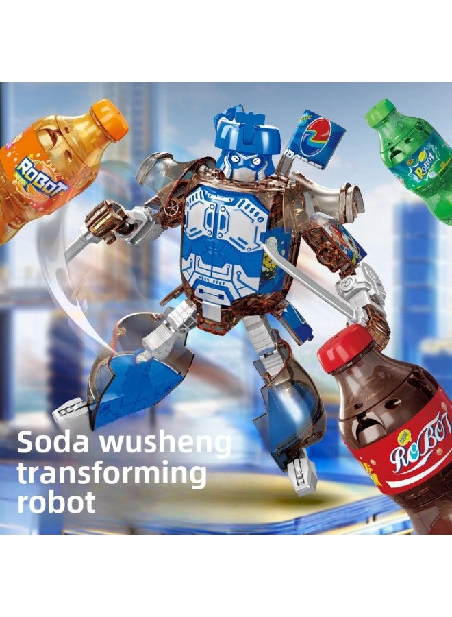 Internet Red Creative Deformable Soda Cans Samurai King Kong Car Robot Model Children Boys Toys-Color:Red - Image 3