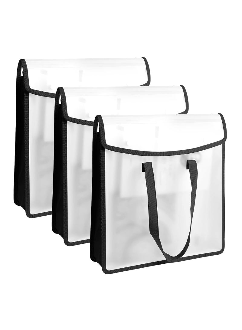 Zikra Scrapbook Paper Storage Organizer 3 Pack, Expanding Paper Folio 13.1×3.4×14 Inch, Scrapbook Paper Organizer Bag, Portable Paper Storage, for Storing Papers, Letter, Expanding Paper Folio (Black) - Image 1