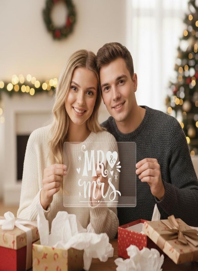 MEWSDEN Engagement Gifts Wedding Gift for Couples - Engraved Acrylic Cutting Board with Counter Lip, Clear Countertop Protector, Bride Shower Gift Mr and Mrs Gifts for Couple Aesthetic Kitchen Decor - Image 2