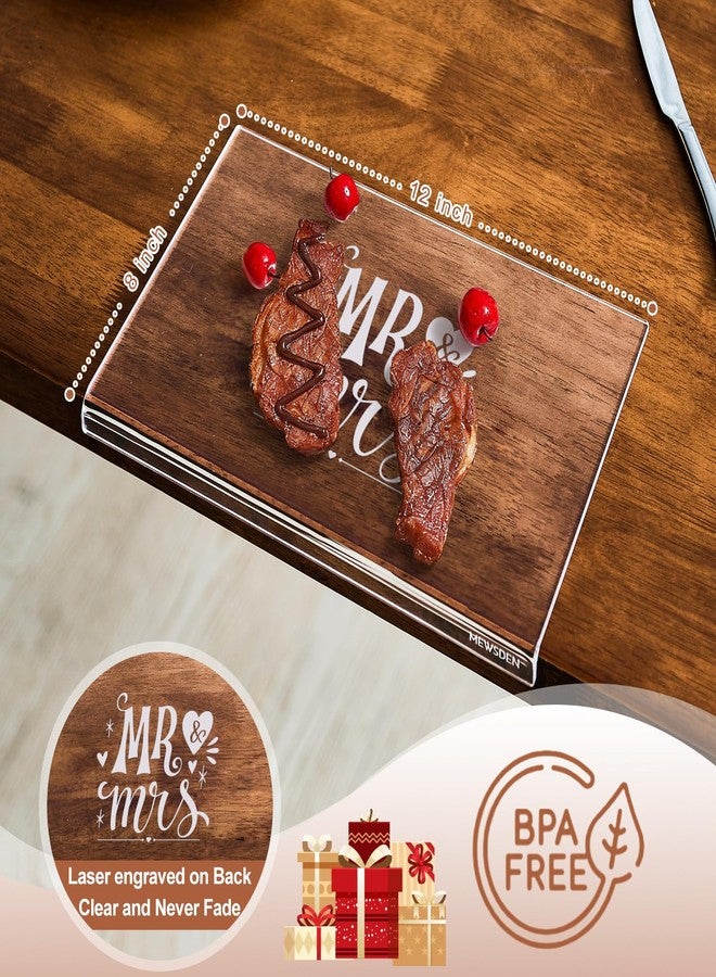 MEWSDEN Engagement Gifts Wedding Gift for Couples - Engraved Acrylic Cutting Board with Counter Lip, Clear Countertop Protector, Bride Shower Gift Mr and Mrs Gifts for Couple Aesthetic Kitchen Decor - Image 4