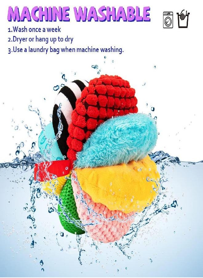 teytoy 8-in-1 Sensory Balls for Infant Toddlers,Rainbow Fabric Baby Toy for Sensory Development,Montessori Toys for Babies 6-12 months,8 Different Sensory Tactile Textures with Crinkle Rattle Squeakers  - Image 3