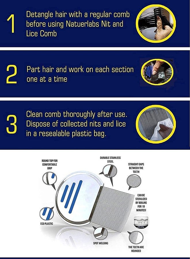 Aasakt 2 Pieces Lice Comb For Women And Kids Stainless Steel Lice Egg Nit Lice Egg Removal Comb - Image 5