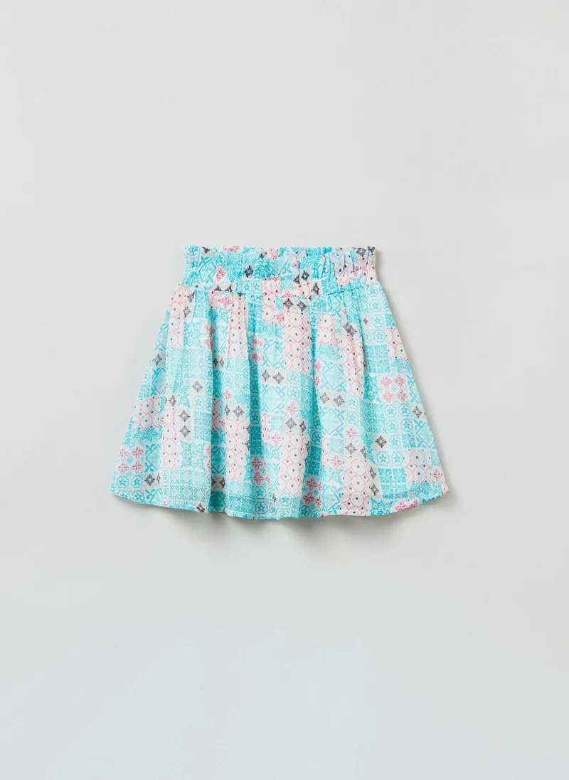 او في اس OVS HOUSEBRAND Pleated Skirt With Majolica Print