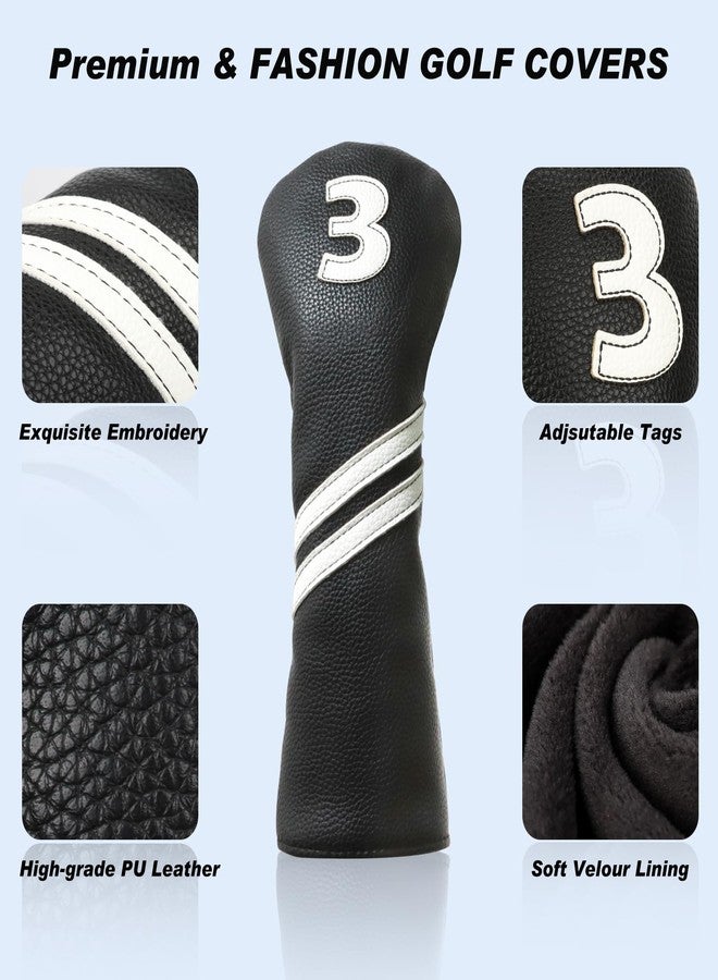 Frimon Golf Club Covers,4pcs Golf Head Covers for Woods and Driver Fairway Hybrids for Golf Clubs Women Men - Image 3