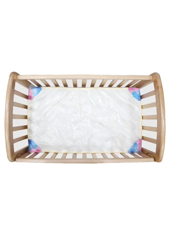 Baby Moment Wooden Baby Bed with Free Mattress and Mattress Cover – Beige, 95×69×112 cm  - Image 3