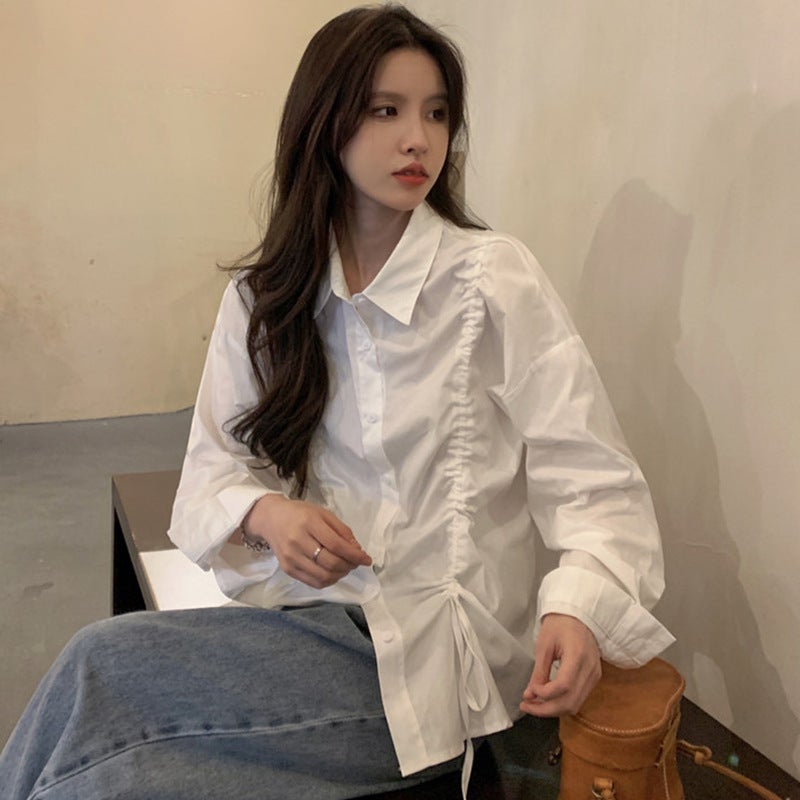 Women's Ruffle Shirt Korean Style Casual Elegant - Image 2