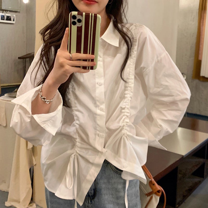 Women's Ruffle Shirt Korean Style Casual Elegant - Image 4