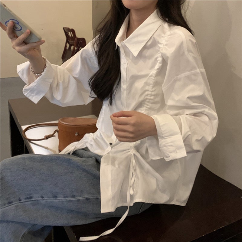 Women's Ruffle Shirt Korean Style Casual Elegant - Image 5