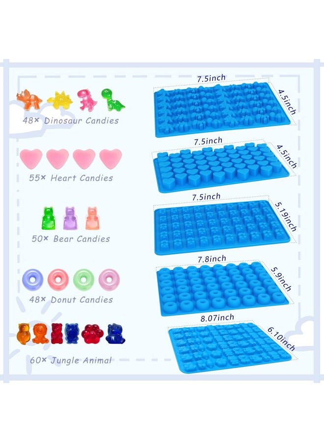 Sidosir 7Pcs Non-Stick Safari Jungle Animal Chocolate Silicone Mold, Gummy Bear Mold for Parties, Silicone Dinasur for Make Gummies, Gummy Heart for Home Diy - Image 2