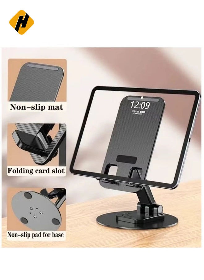 HuHa Portable Foldable Phone Stand, 360 Degree Rotation, Height Adjustable, Cell Phone Holder - Black  - Image 5