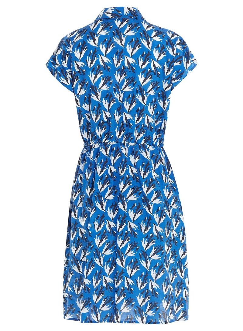 Tie Detail Printed Dress
