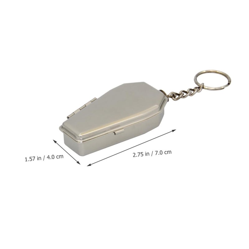 Coffin Shaped Portable Metal Ashtray Keychain For Travel Smokers Lightweight - Image 5
