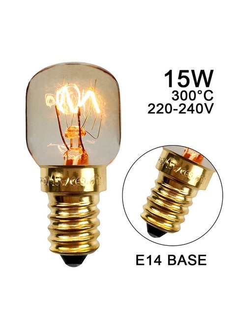 4 Pcs 15w E14 Lamp Bulbs for Oven 300°C,Fridge,Multipurpose Appliance Incandescent Dimmable Bulbs,Mini Microwave Lamp High Temperature Resistant Oven Light Bulb Parts Accessories