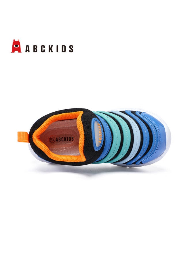 Abc Kids Toddler Slip-on Caterpillar Shoes Uni Baby First Walking Shoes Comfortable Easy-wear Running Shoes Black/light Blue Size 25 - Image 4