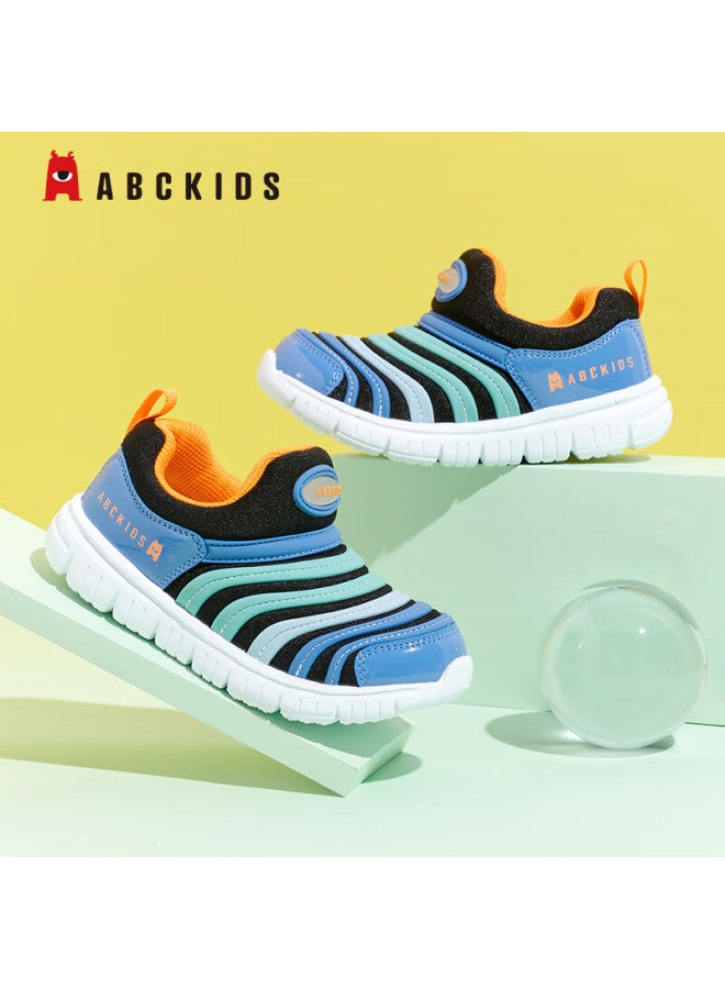 Abc Kids Toddler Slip-on Caterpillar Shoes Uni Baby First Walking Shoes Comfortable Easy-wear Running Shoes Black/light Blue Size 25 - Image 2