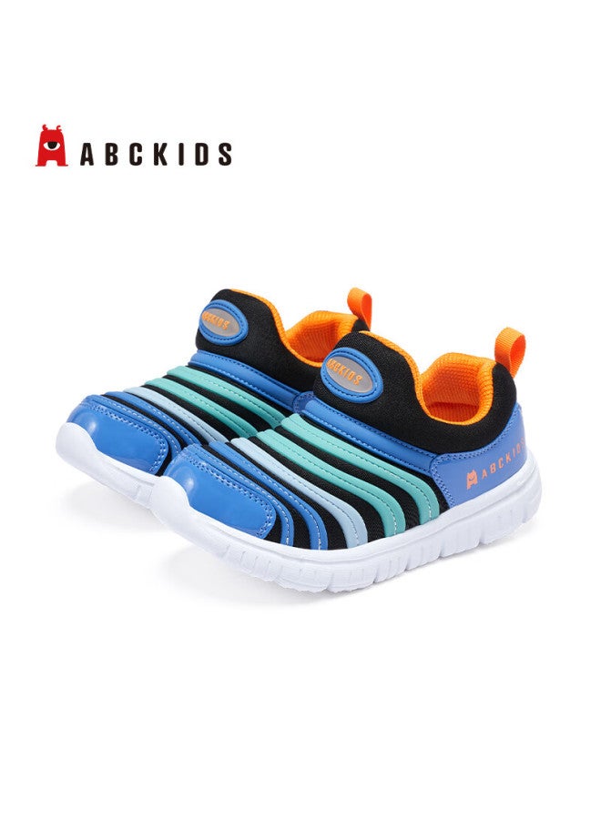Abc Kids Toddler Slip-on Caterpillar Shoes Uni Baby First Walking Shoes Comfortable Easy-wear Running Shoes Black/light Blue Size 25 - Image 5