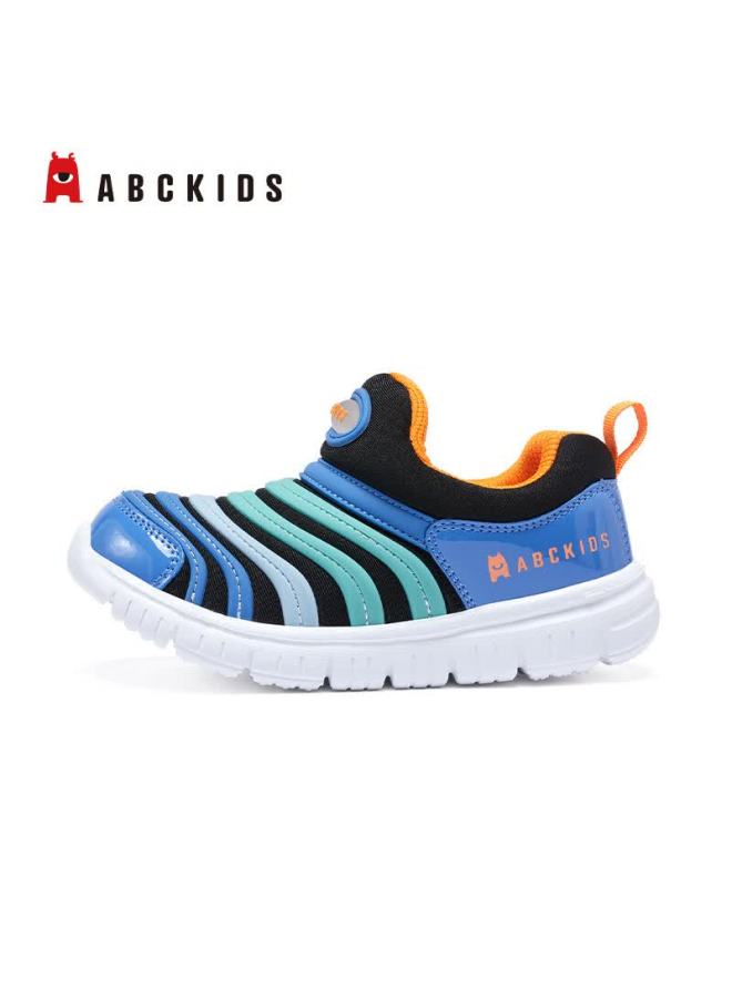 Abc Kids Toddler Slip-on Caterpillar Shoes Uni Baby First Walking Shoes Comfortable Easy-wear Running Shoes Black/light Blue Size 25 - Image 3