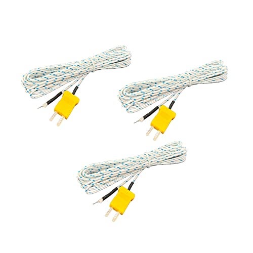 Xnrtop 3 Pcs K Type Temperature Sensor Thermocouple Probe Copper Wire 5 Meter 16.4Ft - Image 1