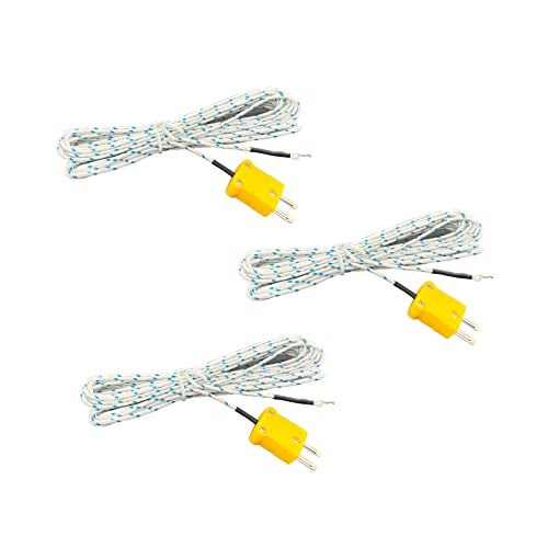 Xnrtop 3 Pcs K Type Temperature Sensor Thermocouple Probe Copper Wire 5 Meter 16.4Ft - Image 3