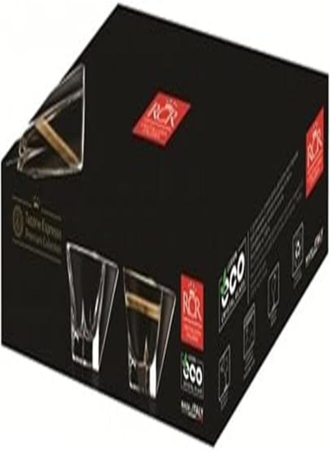 RCR Set of 6 pieces coffee cups Fusion Crystal RCR 7cl 