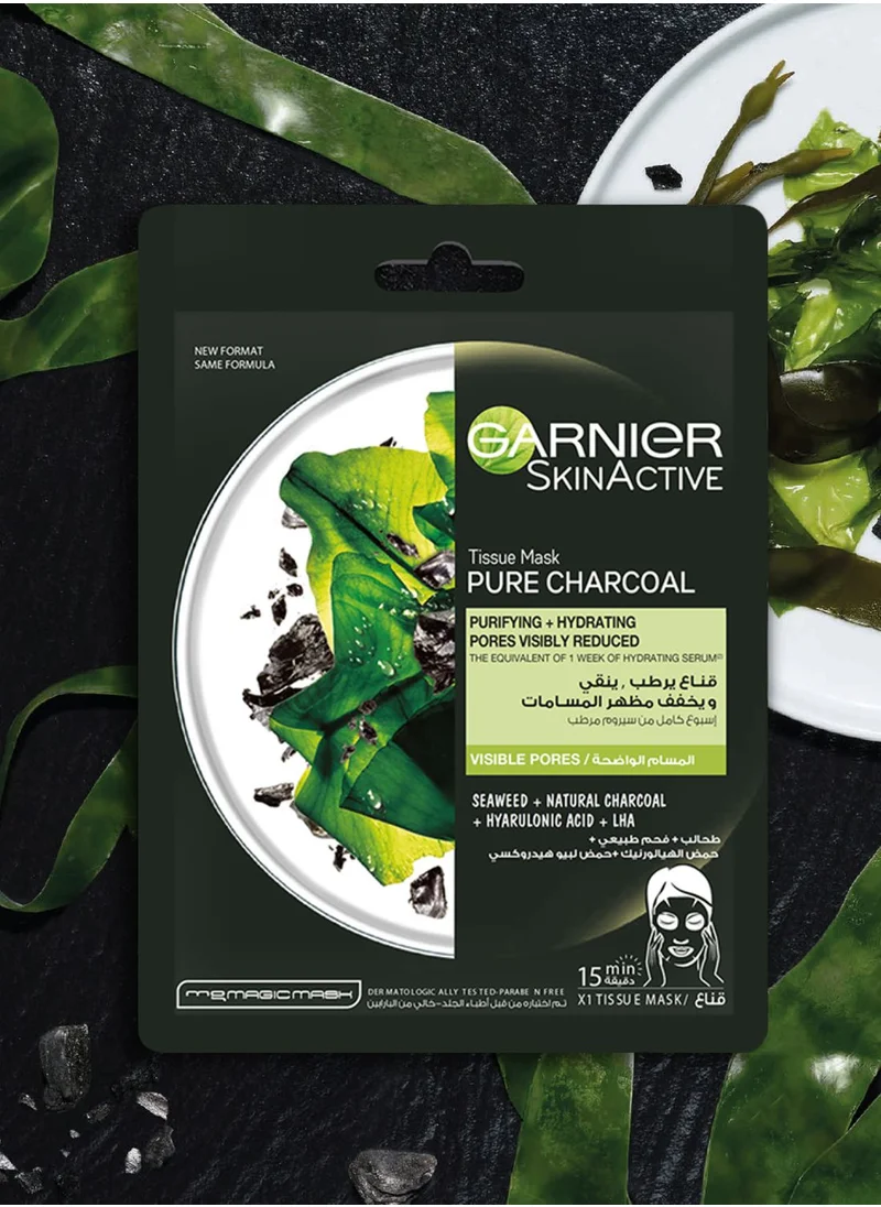 Garnier Pore Tightening Charcoal Hydrating Face Tissue Mas