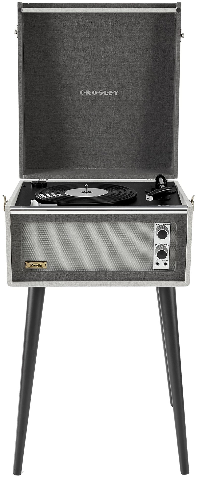 Crosley CR6233FBK Dansette Bermuda Bluetooth inOut Portable Vinyl Record Player Turntable with Auxin Black