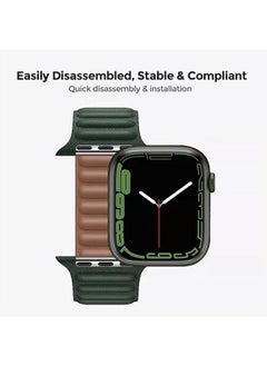 O Ozone Leather Magnetic Loop Strap ompatible With Apple Watch Series 10 | Ultra 2 | 8 Ultra | 9 | 8 | 7 | 6 , 49/46/45/44/42mm Fashionable Smartwatch Straps Women Men- Red  - Image 5