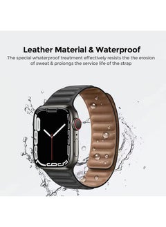 O Ozone Leather Magnetic Loop Strap ompatible With Apple Watch Series 10 | Ultra 2 | 8 Ultra | 9 | 8 | 7 | 6 , 49/46/45/44/42mm Fashionable Smartwatch Straps Women Men- Red  - Image 4