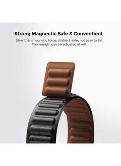 O Ozone Leather Magnetic Loop Strap ompatible With Apple Watch Series 10 | Ultra 2 | 8 Ultra | 9 | 8 | 7 | 6 , 49/46/45/44/42mm Fashionable Smartwatch Straps Women Men- Red  - Image 3