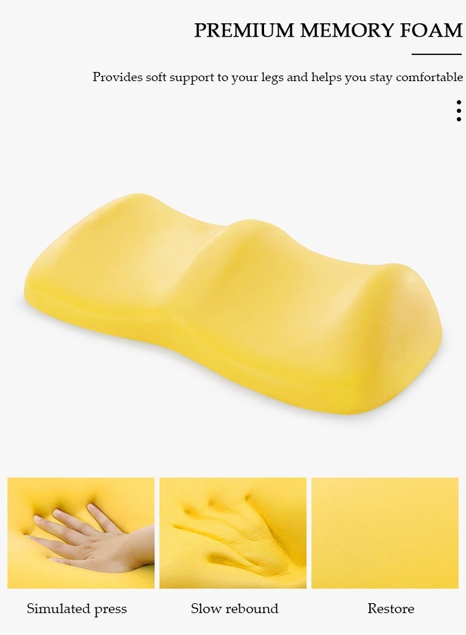 DUNISO Memory Foam Knee Pillow,Knee Pillow Leg Elevation Wedge Pillow,Leg Pillows for Sleeping,Elevation Pillow for Relieve Sciatica, Back, Knee, Joint and Pregnancy Pain - Image 5