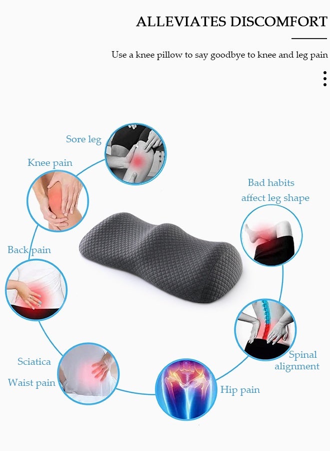 DUNISO Memory Foam Knee Pillow,Knee Pillow Leg Elevation Wedge Pillow,Leg Pillows for Sleeping,Elevation Pillow for Relieve Sciatica, Back, Knee, Joint and Pregnancy Pain - Image 2