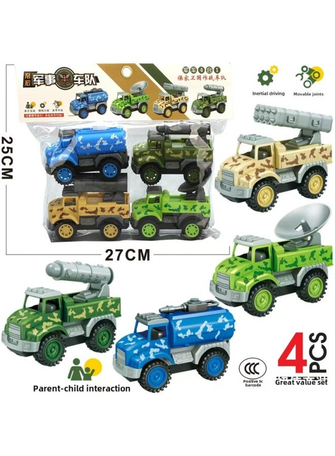 Children's Toy Car Card Bag Four Pack Inertia Fire Truck Engineering Vehicle Suit Stall Supply Small Gift-Color:54674 Hanging Bag  832-c13  - Image 5