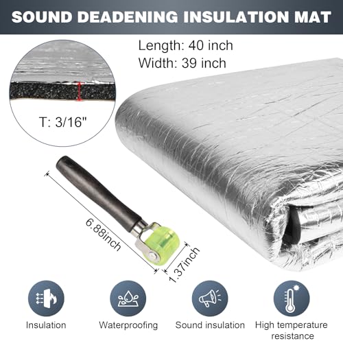 Storystore 197 5 mm mil 1098 sqft Sound Insulation Car Heat and Sound Deadening 39W x 40L x 316T Insulation Mat Car Sound Deadening Mat Sound Deading Material for Cars - Image 3