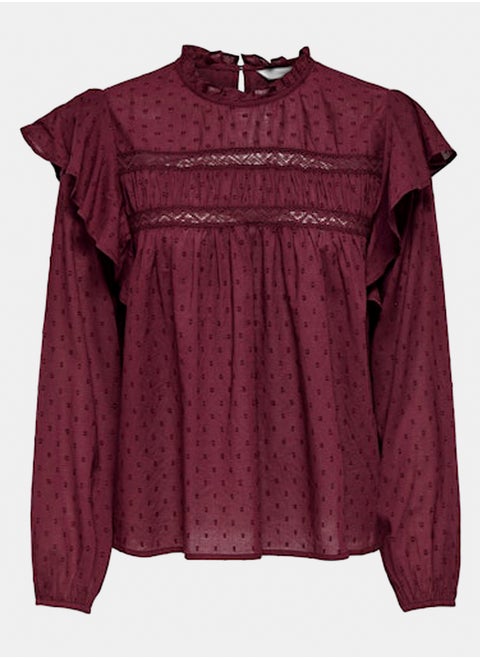 ONLY Womens Katti Longsleeve Dobby Top